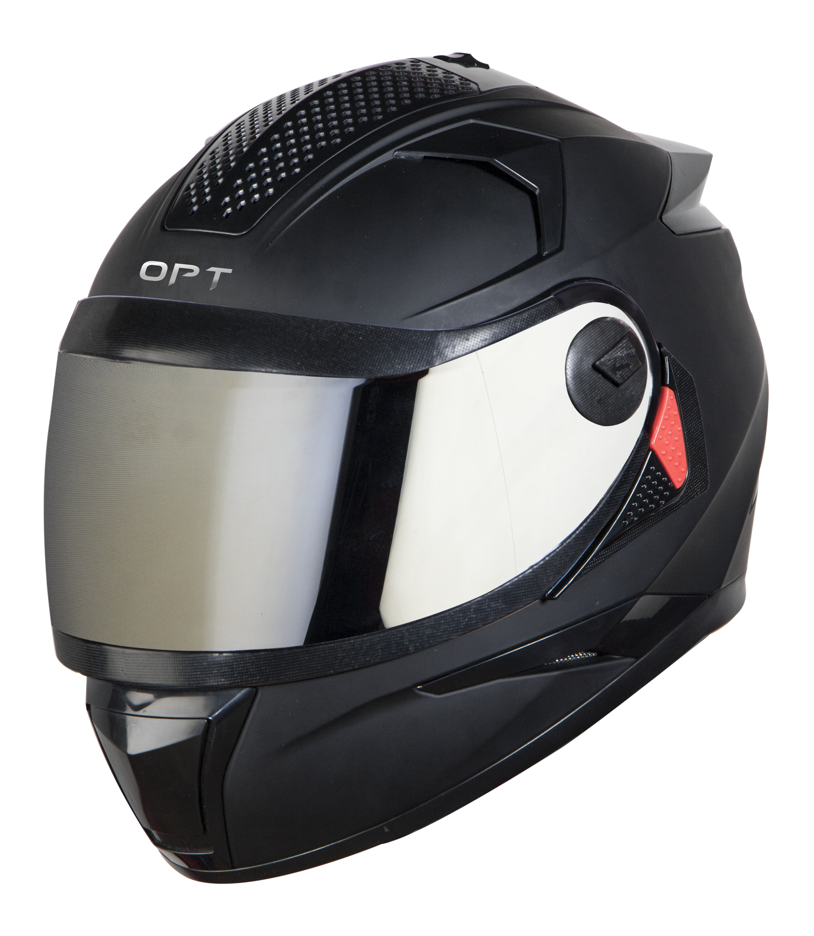 SBH-17 OPT MAT MIDNIGHT BLACK WITH CHROME SILVER VISOR (WITH EXTRA FREE CABLE LOCK AND CLEAR VISOR)